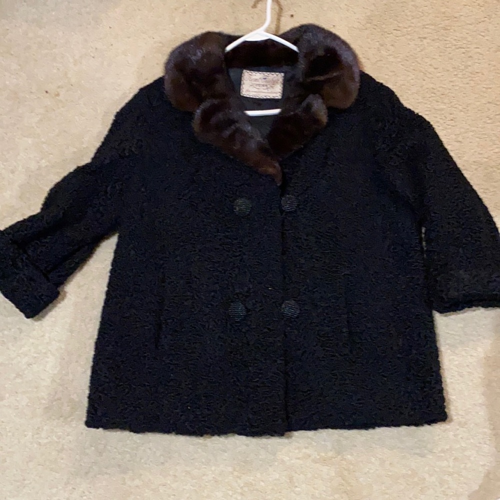 Vintage lamb and mink jacket
